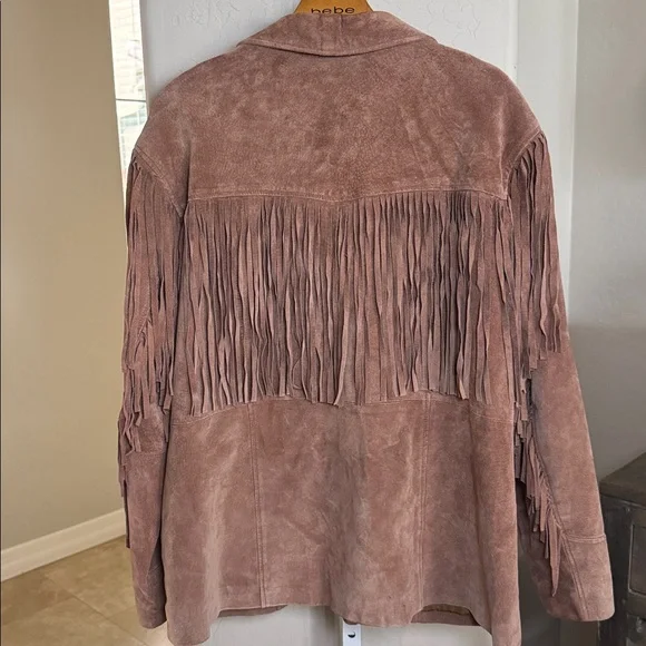 VTG Leather Factory Suede Fringe Jacket Western Cowgirl Boho Rodeo Festival - Picture 5 of 13